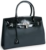 Designer Inspired Medium Luxury Elegant Fashion Smooth Shiny Satchel Handbag Tote Purse