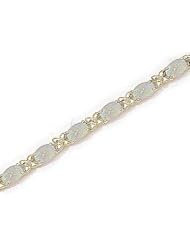 14kt Yellow Gold Oval Opal Bracelet.