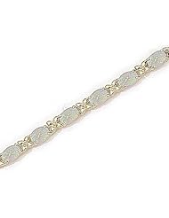14kt Yellow Gold Oval Opal Bracelet.