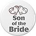Son of the Bride Silver Heart 2.25â€ Large Button Pin Wedding Bridal Party