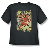 The Flash Just Passing Through Youth S/S T-shirt in Charcoal by DC Comics