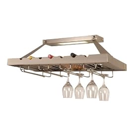 Checkolite P1011-71 Decor 1-Light Kitchen Wine Rack, Brushed Nickel