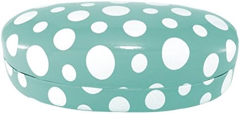 Evolution Eyes Hard Clamshell Sunglass and Eyeglass Polka Dot Case, Fits All Frames, Shiny Seafoam Green