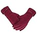 knolee Women's Screen Gloves Warm Lined Thick Touch Warmer Winter Gloves,Wine red