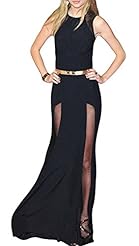 Sexy Slit Sleeveless Nylon/Polyester Summer  Dress