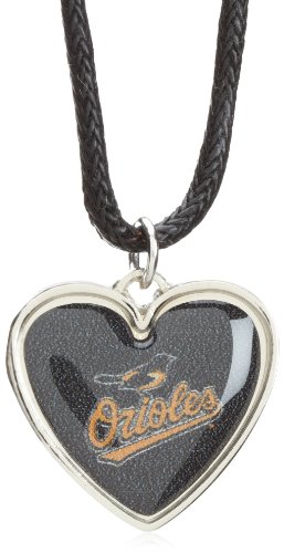 MLB Baltimore Orioles Crystal Heart Reversible Necklace