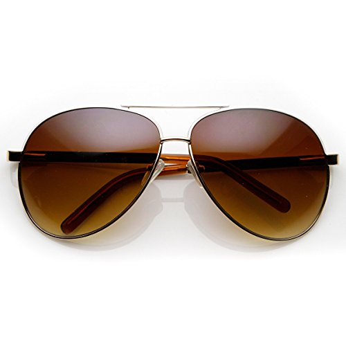 zeroUV - Designer Inspired Large Metal Aviator Sunglasses