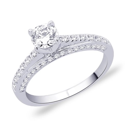 Peora Prong Set Shank Cubic Zircon Center Stone Engagement Ring (PR2004) (12)