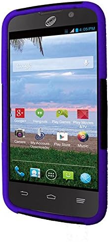 ZTE Rapido LTE Z932C Case / Straight Talk ZTE Z932L Rapido LTE Case, S&D(TM) Robust Slim Hybrid Hard Plastic Silicone Cover Case + [FREE S&D BRAND Screen Protector & Touch Screen Stylus] (BLACK / PURPLE)