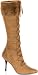 Sexy 3.75 Heel Tan Fur Cuff Microfiber Stiletto Boots