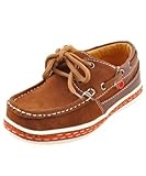 Lil Fellas Boys "Dock Walk" Boat Shoes - brown, 8 toddler