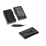 Lithium-Ion Battery + Battery Charger with Car Adapter for Nikon Style Series CoolPix S550 / Olympus FE Series FE-370 / Pentax Optio Series Optio W60 / Nikon Style Series CoolPix S560