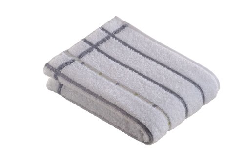 Vossen 8376 01903 051 067140 000 Duschtuch Quadrati Uni / 67 x 140 cm, wei&szlig; / kiesel Preisvergleich