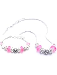 Heart Charm Bracelet and Necklace Gift Set Girls Pandora Style - Gift Boxed