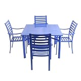 Kids Blue Square Metal Table & Chairs