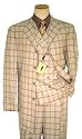Steve Harvey Bone/Taupe Windowpanes Super 120's Wool Vested Wideleg Suit By Zanetti