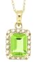 1.26ct Emerald Cut Peridot and Diamond Gemstone Pendant in 10Kt Yellow Gold w/chain
