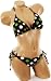 Sexy Brown White Green Polka Dot Triangle Top Bikini Tie Side Brazilian Cut Bottoms 2 pc Swimsuit