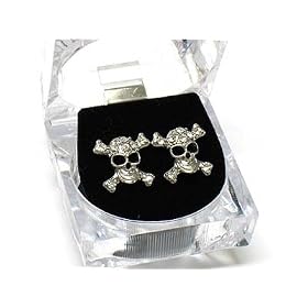 Click here to buy Crystal Skull Silver Earrings Jewelry by PammyJ.