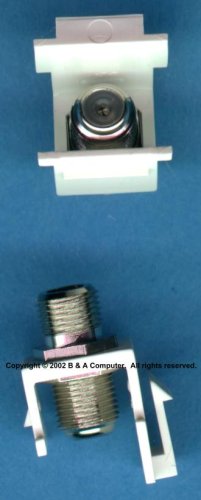 10 B & A Computer White Keystone TV/Satellite Coax Jacks, Type F Feedthrough 10 B & A Computer White Keystone TV/Satellite Coax Jacks, Type F Feedthrough