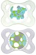 Pack of 2 MAM Original Baby Dummies/ Soothers/ Pacifiers 0+ months DOG Green/Aqua