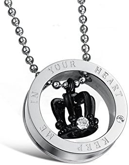 316L Titanium Steel Imperial Crown Couple Pendant Necklaces Gift for Valentine's Day One Pair