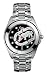 Marc Ecko E85016G2 Steel Gents Three hand black dial stamped with silver rhino on ice grey bracelet