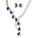 SunIfSnow Fashion Tilt One Line Blue Crystal Diamond Necklace