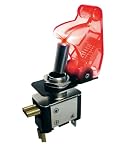 Produkt-Bild: Eufab 17057 Sicherheits-Kippschalter, LED rot transparent 12 V, beleuchtete Schalterspitze, Einschaltsicherung
