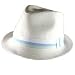 New Stripe Band Stingy Brim Braid Fedora Trilby Hat * White - Medium