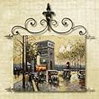 Paris Street Scene Wall Hanging Oil Painting Tapestry