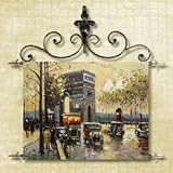 Paris Street Scene Wall Hanging Oil Painting Tapestry