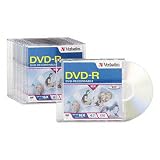 DVD-R Discs, 4.7GB, 16x, w/Slim Jewel Cases, 10/pack