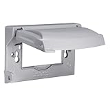 Taymac MX1250S Weatherproof Single Outlet Cover Outdoor Receptacle Protector, Grey, Horizontal Flat
