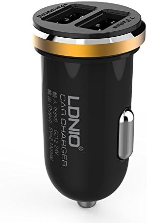 Ldnio 5V 2.1A Dual Port Mini Quick Charge USB Car Charger for iPhone 6S Plus 6 Plus 6 5SE 5S 5 5C 4S, Samsung Galaxy S7 S6 Edge Plus Note 5 4 S5 Tab S, LG G5 G4, HTC,NexusiPads Portable (Black)