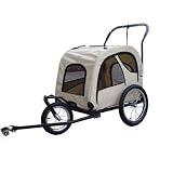 Pet Dog Cat Bike Trailer, Jogger & Stoller Combo Pet Rider *Beige*