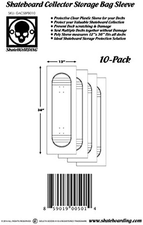 10-Pack Skateboard Collector Storage Bag Sleeve Deck Protector