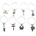 8 Wine Glass Charms, Wine Party Theme