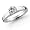 Platinum 1/2 Carat Round Cut Cathedral Solitaire Diamond Ring (G-H ; SI1-2)