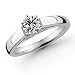 14k White Gold 1/3 Carat Round Cut Cathedral Solitaire Diamond Ring (I-J ; I1-2)