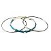 Zirconite Turquoise & Silvertone Enamel Bracelet Set - 3 Piece&nbsp;