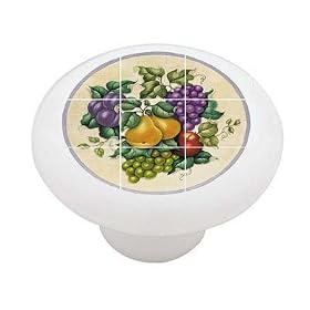 Mixed Fruit Tile Design Decorative High Gloss Ceramic Drawer Knob