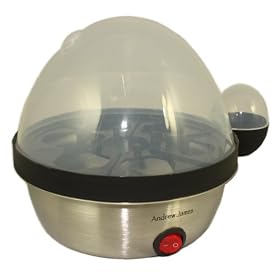 Andrew James Electric Stainless Steel Egg Boiler with Free Poacher attachment and Free Steamer attachment.