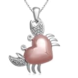 18k Gold Plated Sterling Silver Diamond Crab Pendant Necklace (0.05 cttw, I-J Color, I3 Clarity), 18