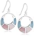 Silver Pink Blue Mother of Pearl Cut Out Drop Earrings