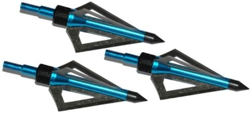 Hunting Broadhead Arrow Tips - 100gr - Bow Hunting or Crossbow Hunting - Blue - 3 Pack
