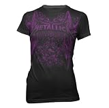Bravado Womens Metallica RNR Winged Logo T-Shirt, Black, X-Large