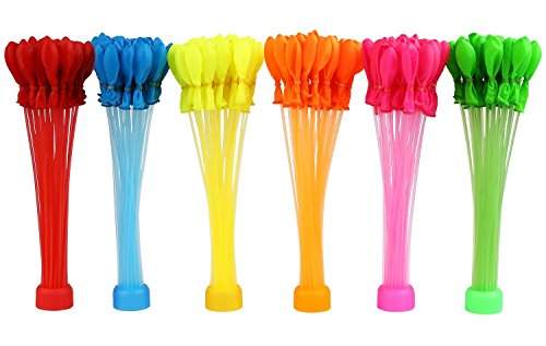 NaiceWater Balloons 6 Different Colors Fill in 60 Seconds 200 Total Water Balloons