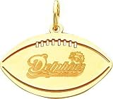 14K Gold NFL Miami Dolphins Football Charm