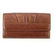 Coach Walnut Brown Pleated Leather Slim Envelope Trifold Wallet 42813
